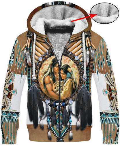 Feather Native Motifs 3D Hoodie - Native American Pride Shop