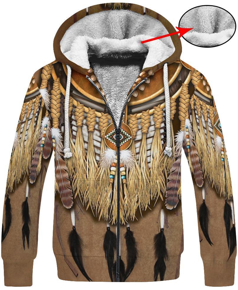 Native Patterns Feathers 3D Hoodie - Native American Pride Shop