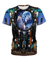 Blue Wolf Dreamcatcher Native 3D Hoodie WCS