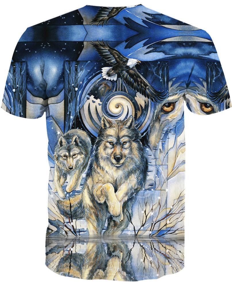 Wolf Eagle 3D Hoodie - Native American Pride Shop