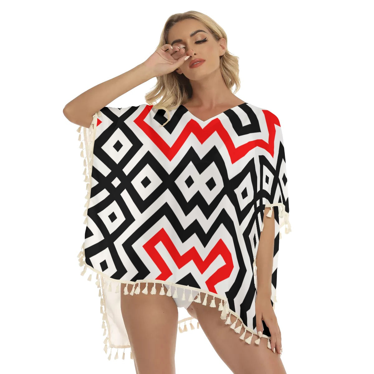 Native American Women's Square Fringed Shawl WCS