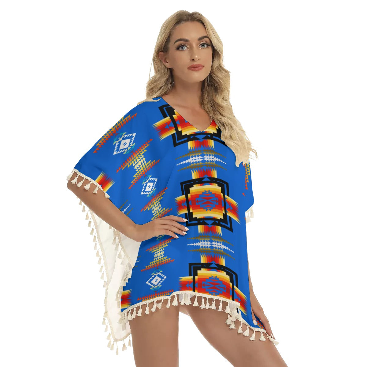 Native American Women's Square Fringed Shawl WCS