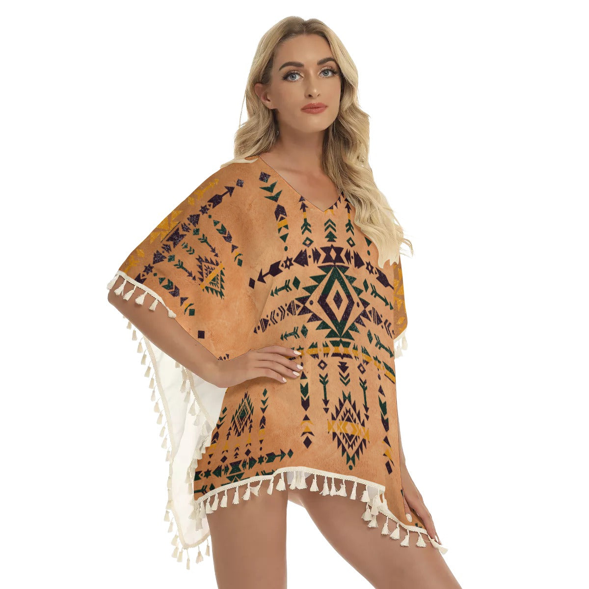 Native American Women's Square Fringed Shawl WCS