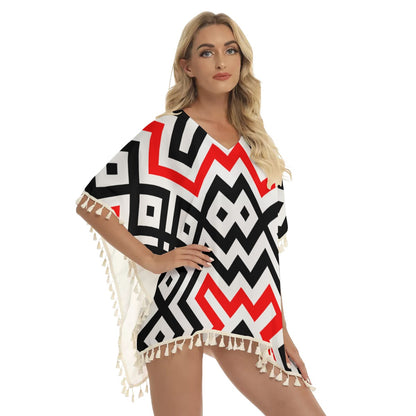 Native American Women's Square Fringed Shawl WCS