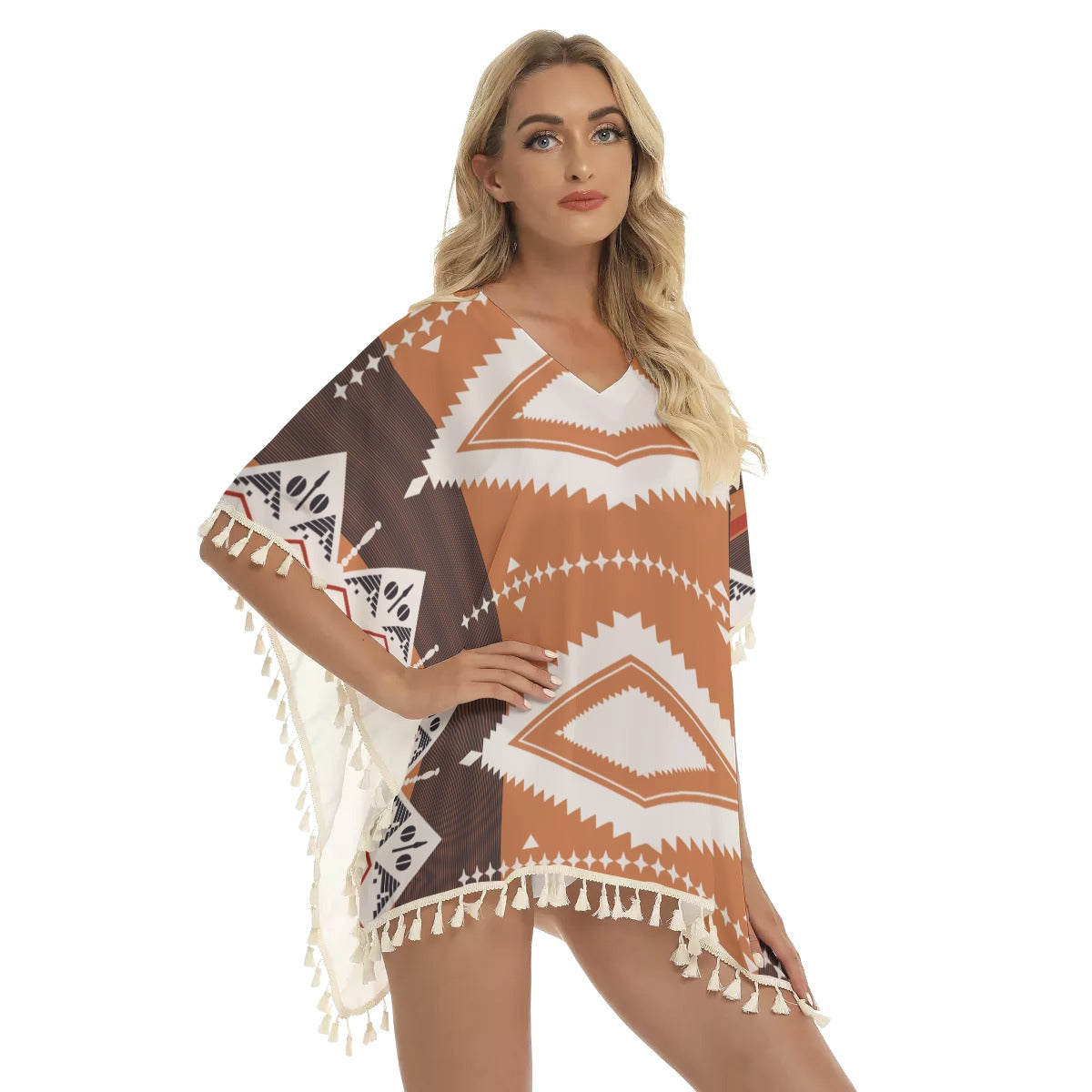 Native American Women's Square Fringed Shawl WCS