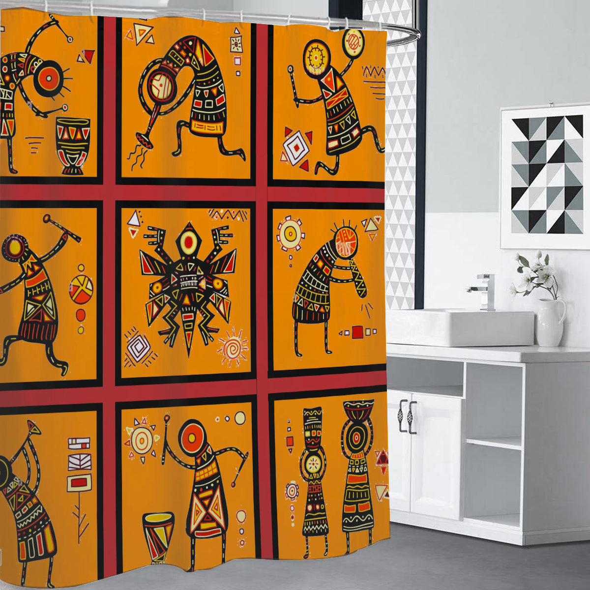 Native American Symbols Shower Curtains WCS