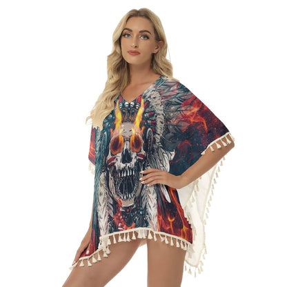 Native American Women's Square Fringed Shawl WCS