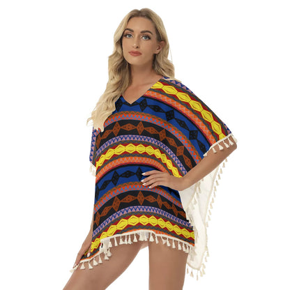 Native American Women's Square Fringed Shawl WCS