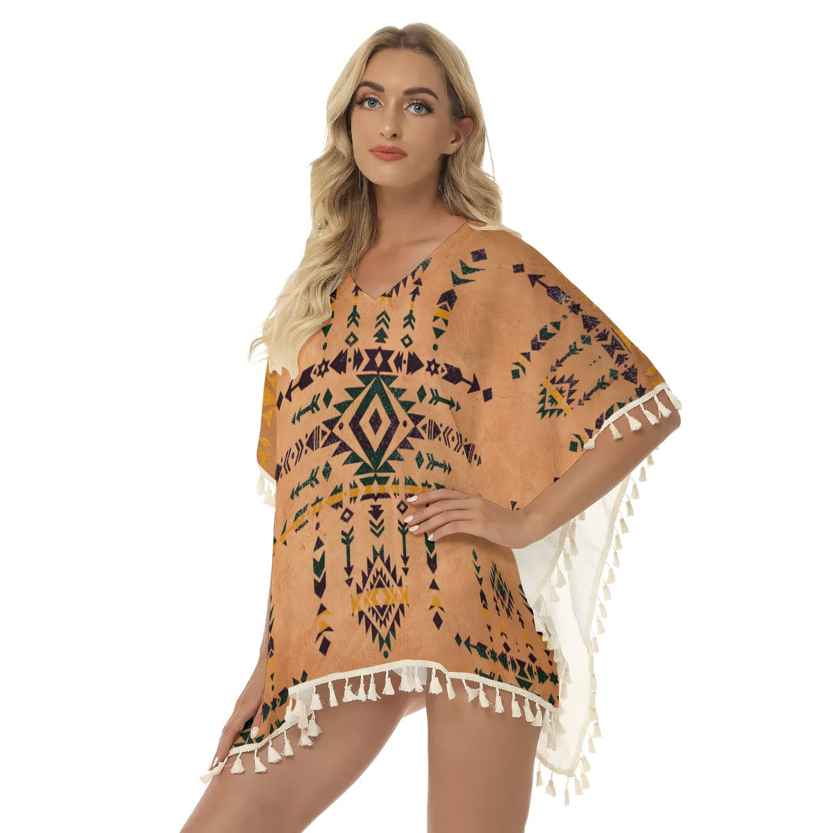 Native American Women's Square Fringed Shawl WCS
