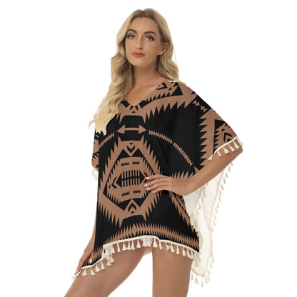 Native American Women's Square Fringed Shawl WCS