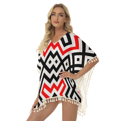 Native American Women's Square Fringed Shawl WCS