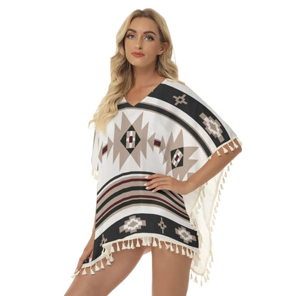 Native American Women's Square Fringed Shawl WCS