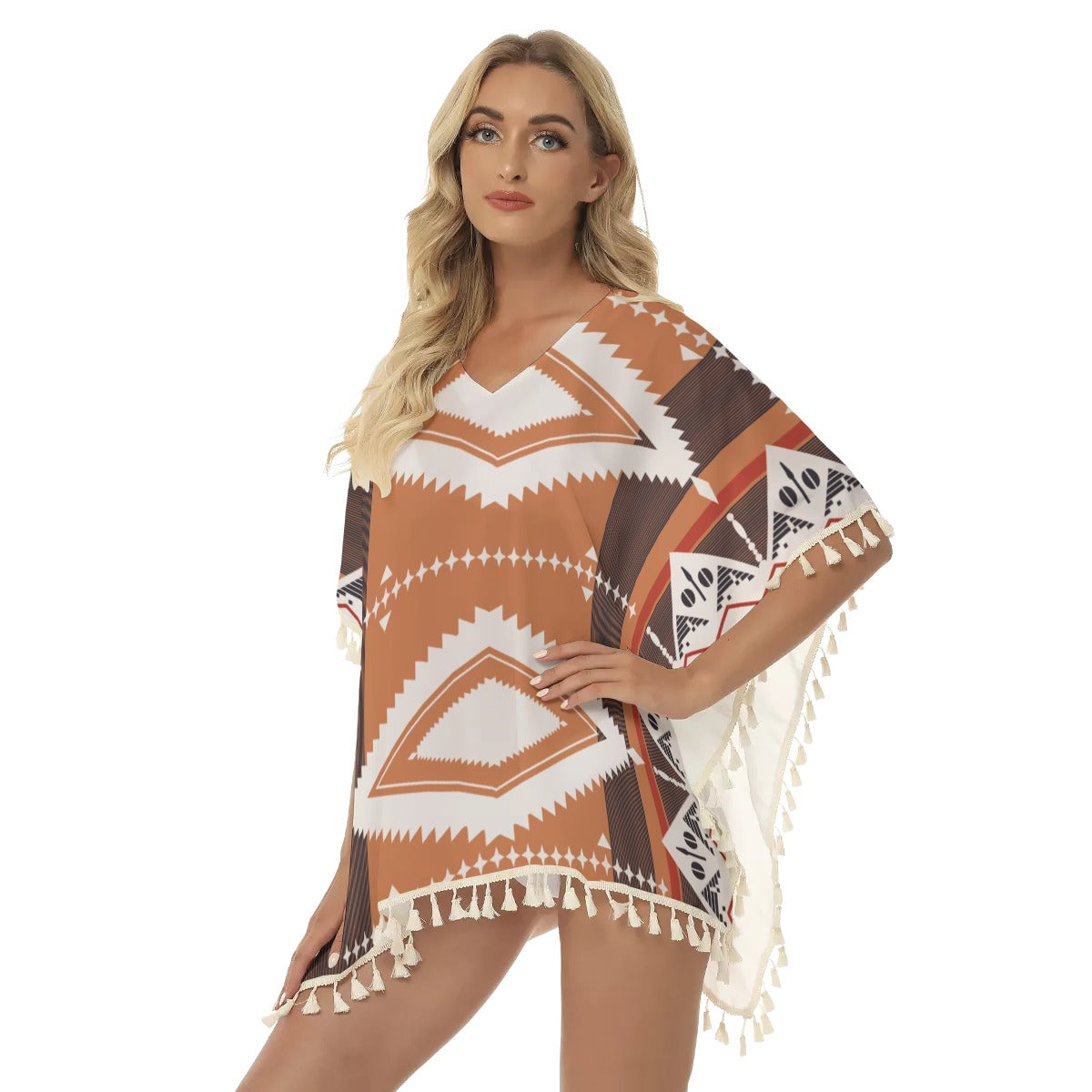 Native American Women's Square Fringed Shawl WCS