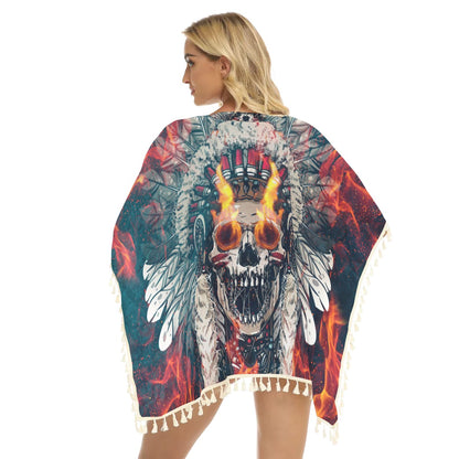 Native American Women's Square Fringed Shawl WCS