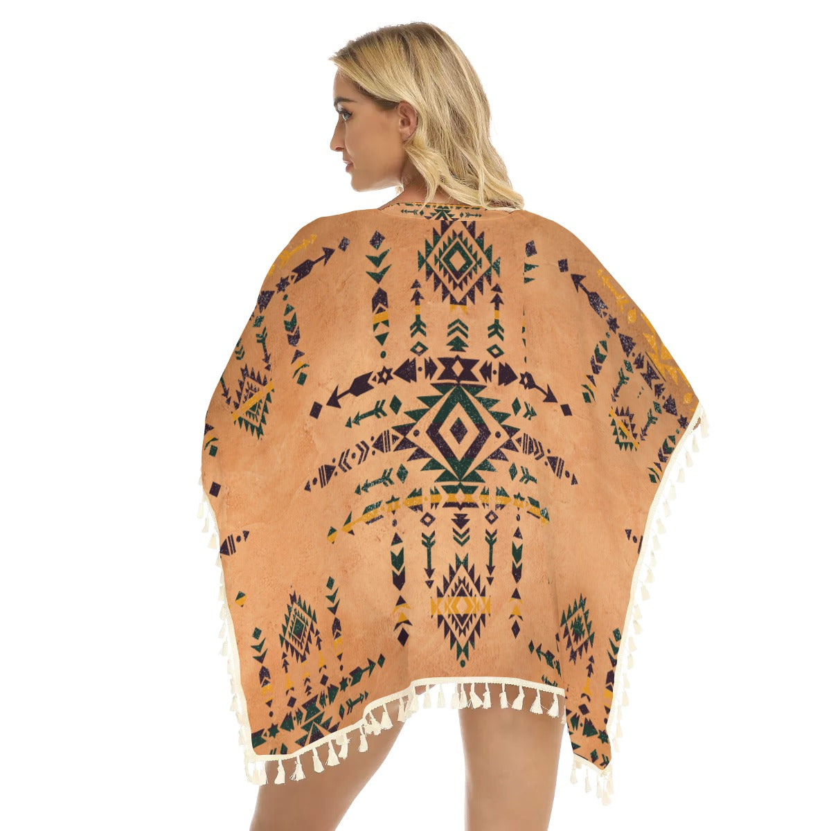 Native American Women's Square Fringed Shawl WCS