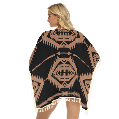 Native American Women's Square Fringed Shawl WCS