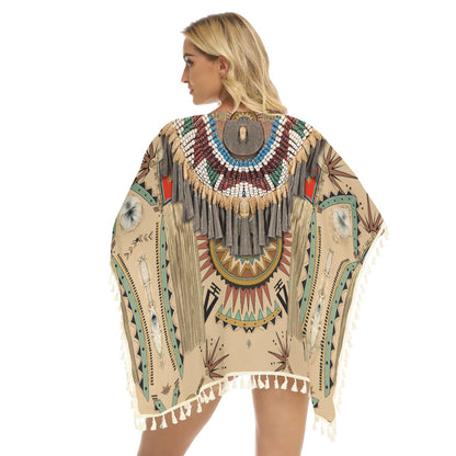 Native American Women's Square Fringed Shawl WCS