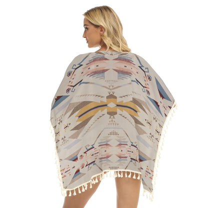 Native American Women's Square Fringed Shawl WCS