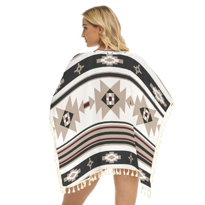 Native American Women's Square Fringed Shawl WCS