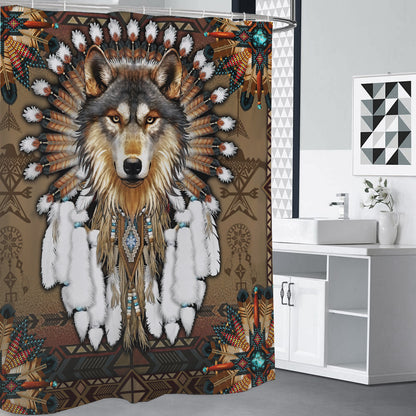 Wolf Native American Shower Curtains WCS