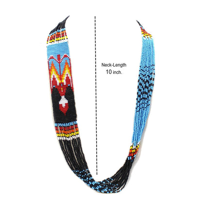 Multi-Colored Handmade Beaded Necklace Earrings Set WCS