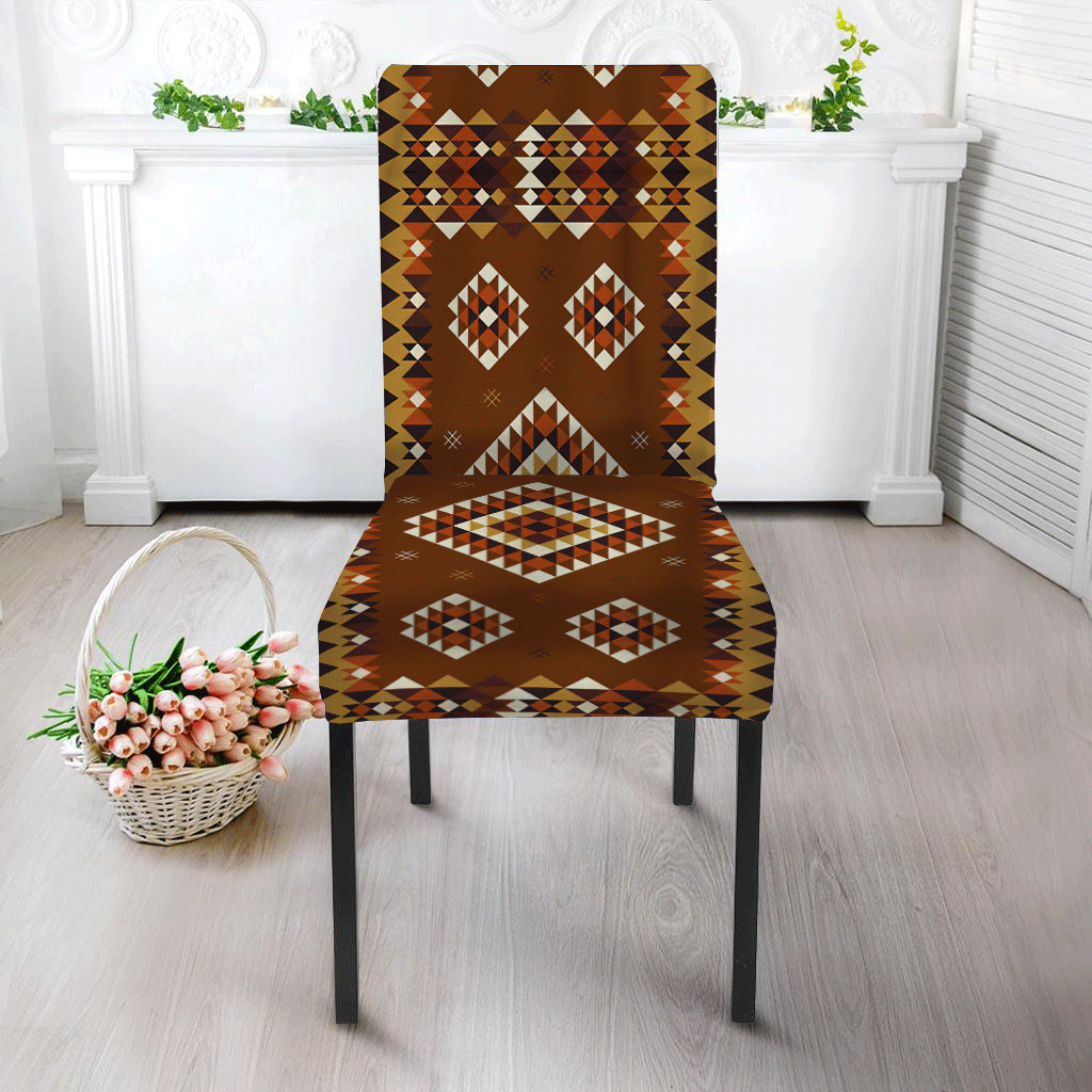 Brown Pattern Design Native American Tablecloth - Chair cover WCS
