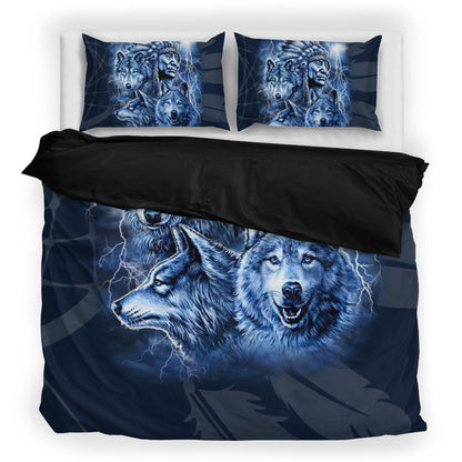 Native Three Wolves Bedding Set WCS