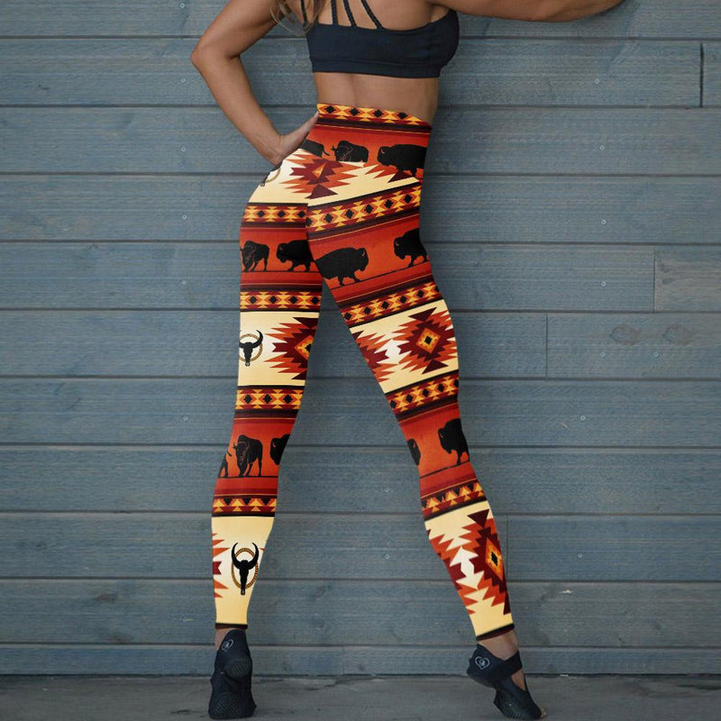 Native Buffalo Motif Dream Catcher Leggings WCS