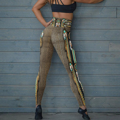 Brown Native Dream Catcher Leggings WCS