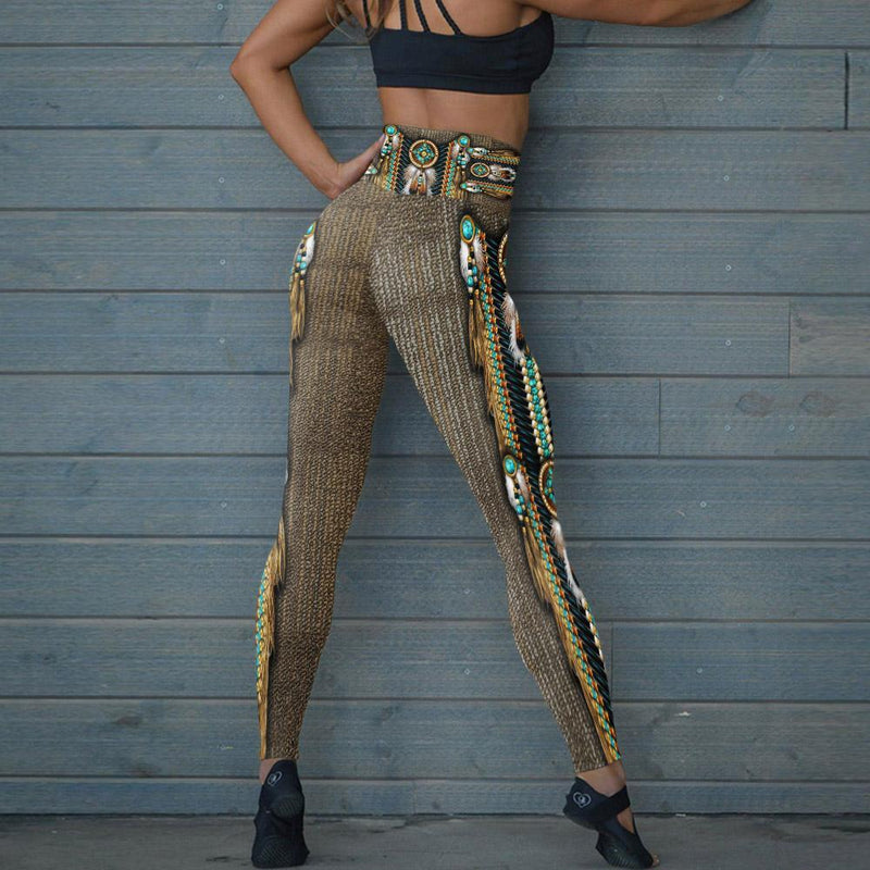Brown Native Dream Catcher Leggings WCS