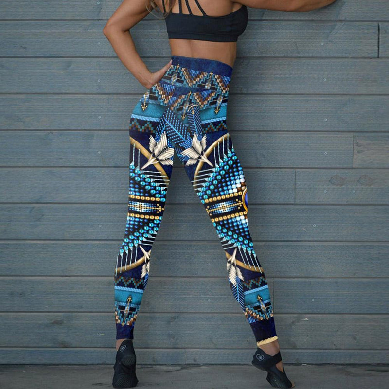 Blue Native Pattern Dream Catcher Leggings WCS