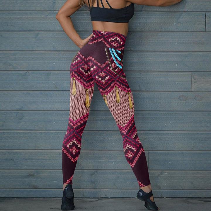 Purple Native Motifs Dream Catcher Leggings WCS