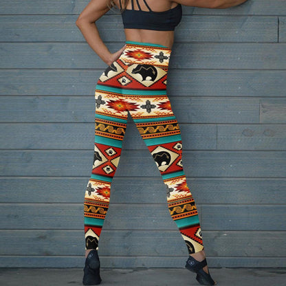 Color Indigenous Motifs Dream Catcher Leggings WCS