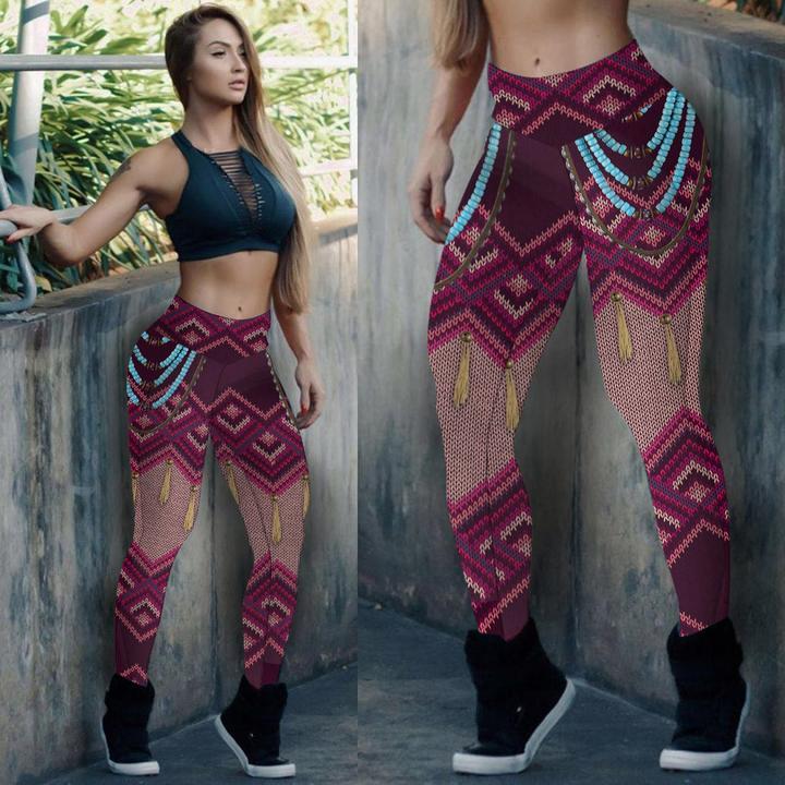 Purple Native Motifs Dream Catcher Leggings WCS