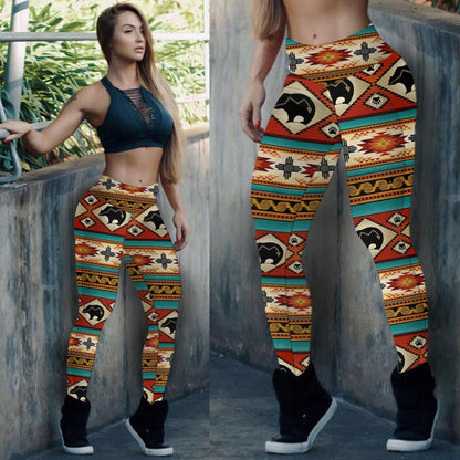 Color Indigenous Motifs Dream Catcher Leggings WCS