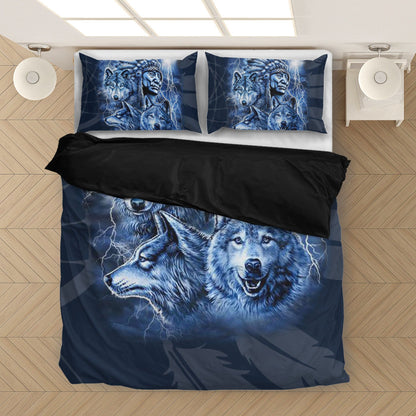 Native Three Wolves Bedding Set WCS