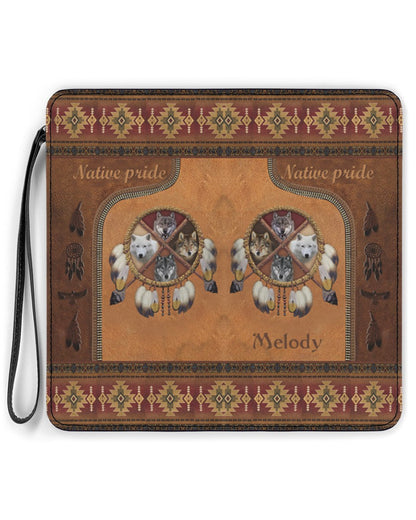 CUSTOM NAME HERE - CustNative American Wolves Womens Clutch Purse WCS